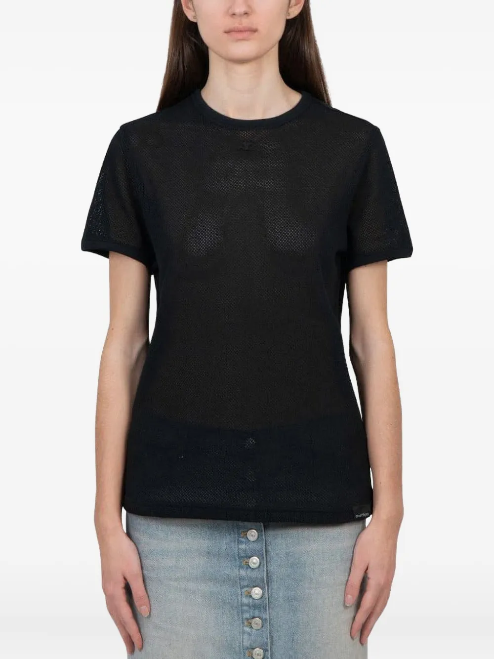 Сетчатая футболка Courrèges, черный
Сетчатая футболка Courrèges, черный