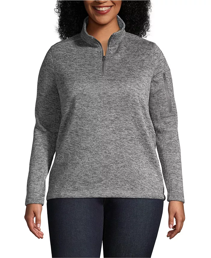 Свитер больших размеров из флиса с застежкой-молнией на четверть дюйма Lands' End, серый
Свитер больших размеров из флиса с застежкой-молнией на четверть дюйма Lands' End, серый