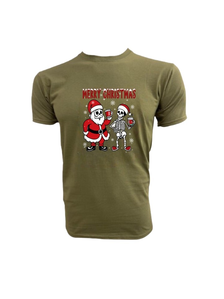 Футболка PAULGOS Herren T-Shirt, Skelett mit Weihnachtsmann, оливковый
Футболка PAULGOS Herren T-Shirt, Skelett mit Weihnachtsmann, оливковый