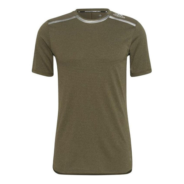 Футболка Men's adidas Solid Color Logo Printing Round Neck Slim Fit Short Sleeve Olive Green T-Shirt, зеленый 
Футболка Men's adidas Solid Color Logo Printing Round Neck Slim Fit Short Sleeve Olive Green T-Shirt, зеленый
