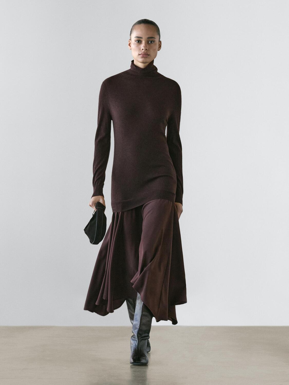 Вязаное платье из смесовой шерсти с контрастной отделкой Massimo Dutti, chocolate
Вязаное платье из смесовой шерсти с контрастной отделкой Massimo Dutti, chocolate
