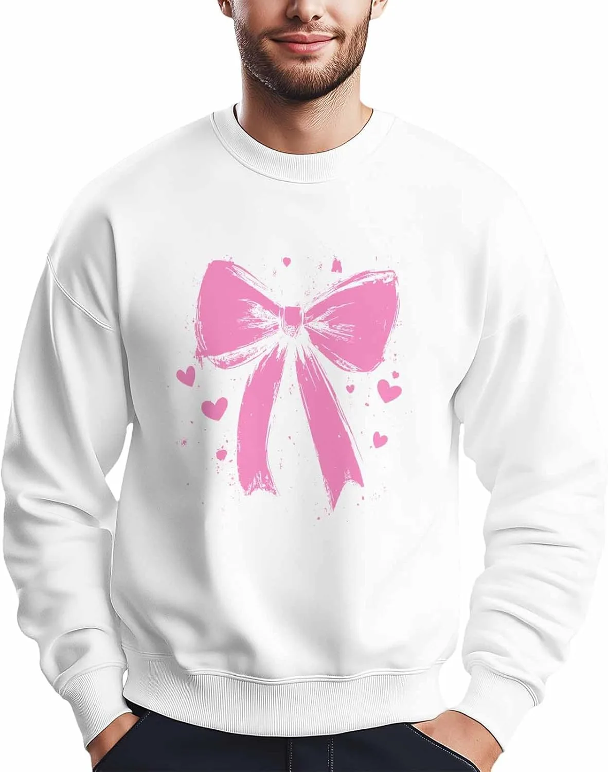 Мужской свитшот с принтом розового сердца и бантом Winvebermior
Мужской свитшот с принтом розового сердца и бантом Winvebermior