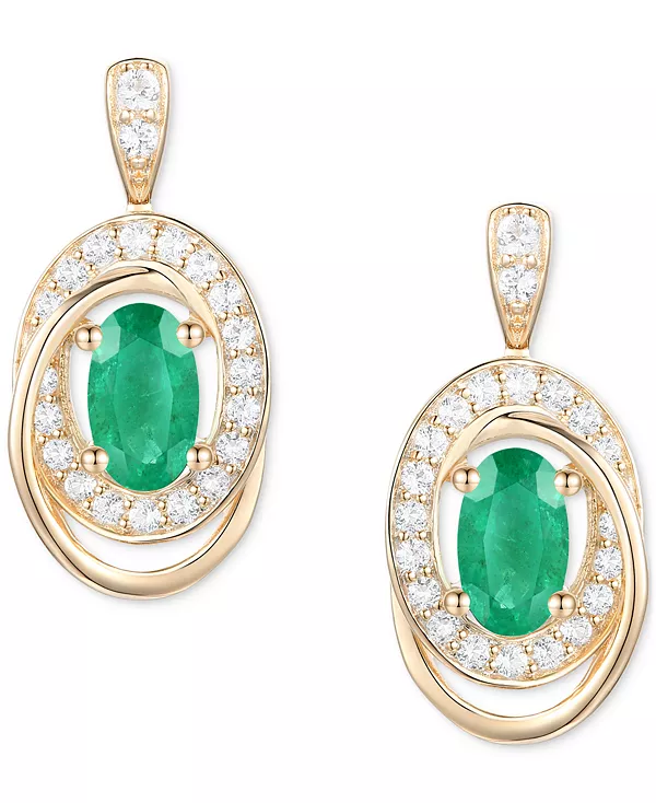 Овальные серьги-подвески с изумрудами (3/8 карата) и бриллиантами (1/5 карата) в форме завитка из 14-каратного золота (также с рубинами и сапфирами) Macy'S, emerald
Овальные серьги-подвески с изумрудами (3/8 карата) и бриллиантами (1/5 карата) в форме завитка из 14-каратного золота (также с рубинами и сапфирами) Macy'S, emerald