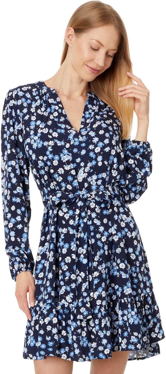 Платье Tommy Hilfiger Carnation Band Collar Dress, цвет Sky Captain Multi 
Платье Tommy Hilfiger Carnation Band Collar Dress, цвет Sky Captain Multi