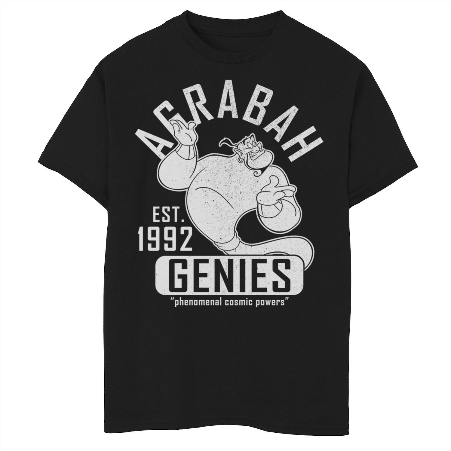 Спортивная футболка Disney's Aladdin для мальчиков 8–20 лет Genie Collegiate с графическим рисунком Disney
Спортивная футболка Disney's Aladdin для мальчиков 8–20 лет Genie Collegiate с графическим рисунком Disney