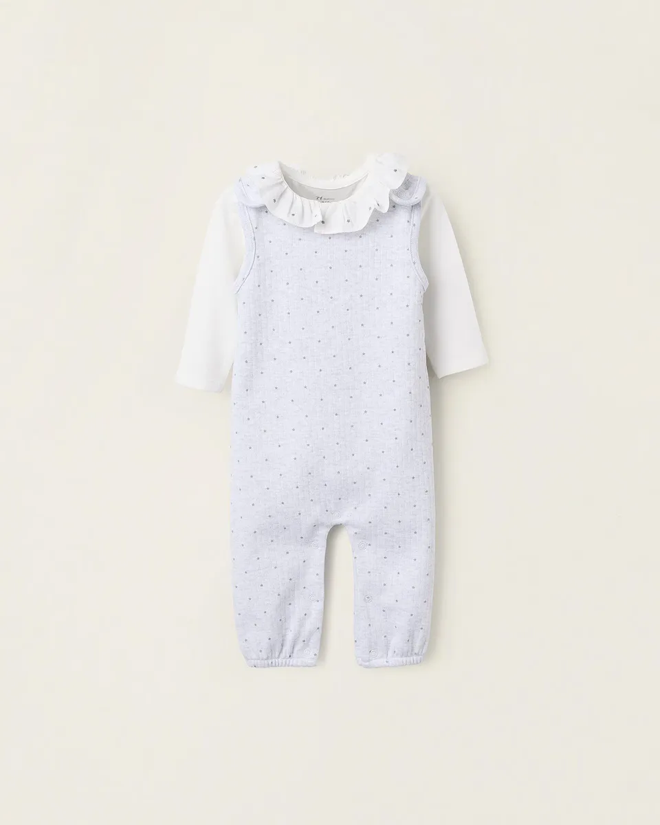 Комплект боди для девочки с воротником и комбинезоном в горошек Zippy, светло-серый
Комплект боди для девочки с воротником и комбинезоном в горошек Zippy, светло-серый