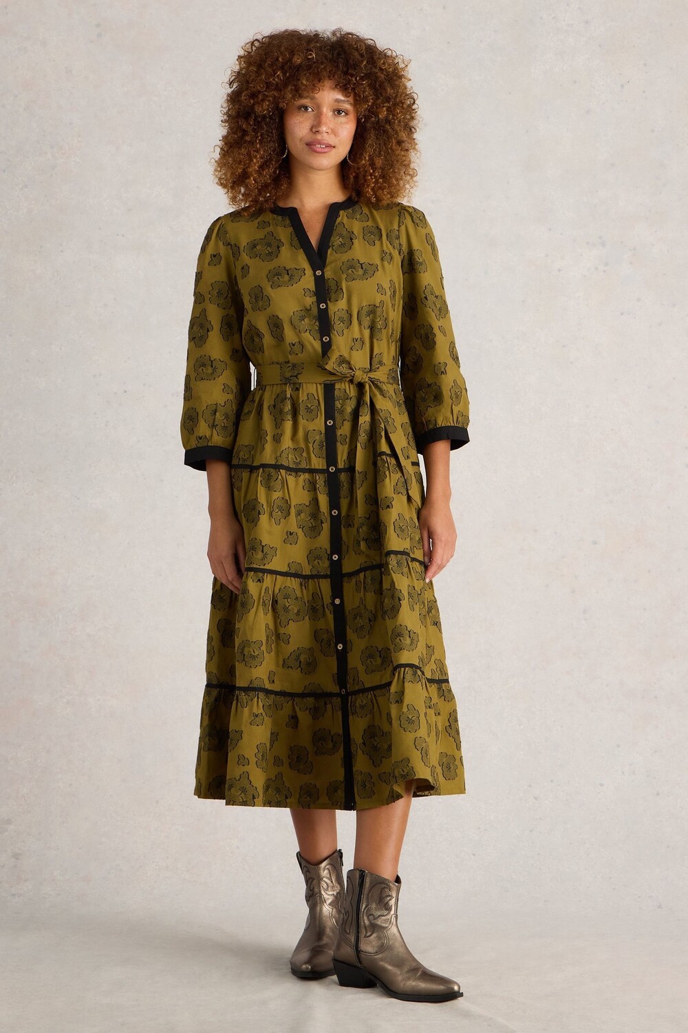 Платье миди из палевого жаккарда White Stuff, зеленый
Платье миди из палевого жаккарда White Stuff, зеленый