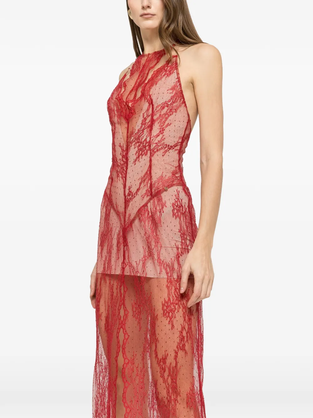 Макси-платье из кружева с украшением из страз Nissa, красный
Макси-платье из кружева с украшением из страз Nissa, красный