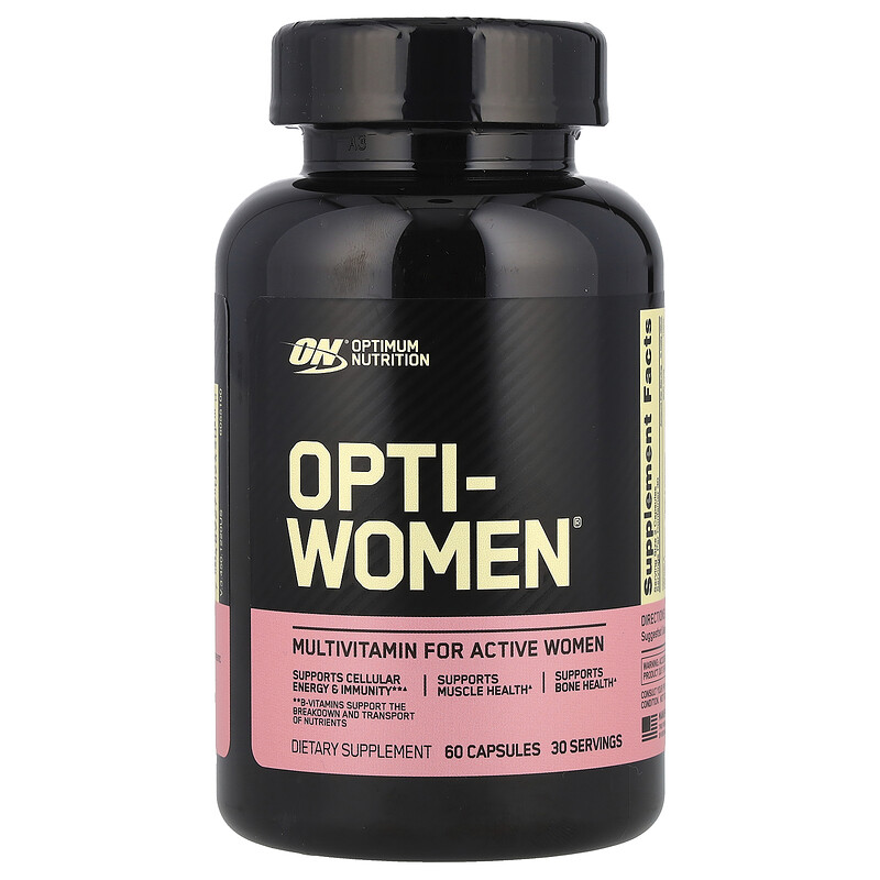 Optimum Nutrition, Opti-Women, мультивитаминная добавка для активных женщин, 60 капсул
Optimum Nutrition, Opti-Women, мультивитаминная добавка для активных женщин, 60 капсул