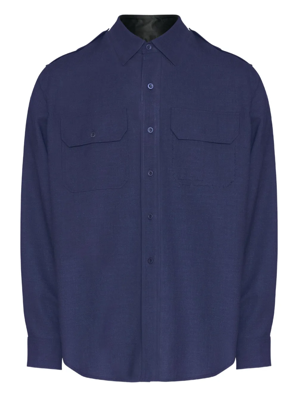 Шерстяная рубашка MAISON MARGIELA, синий 
Шерстяная рубашка MAISON MARGIELA, синий