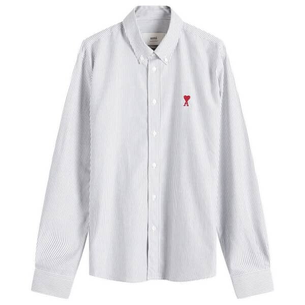 Рубашка оксфорд с застежкой на пуговицы в полоску в форме сердца Ami Paris, черный
Рубашка оксфорд с застежкой на пуговицы в полоску в форме сердца Ami Paris, черный