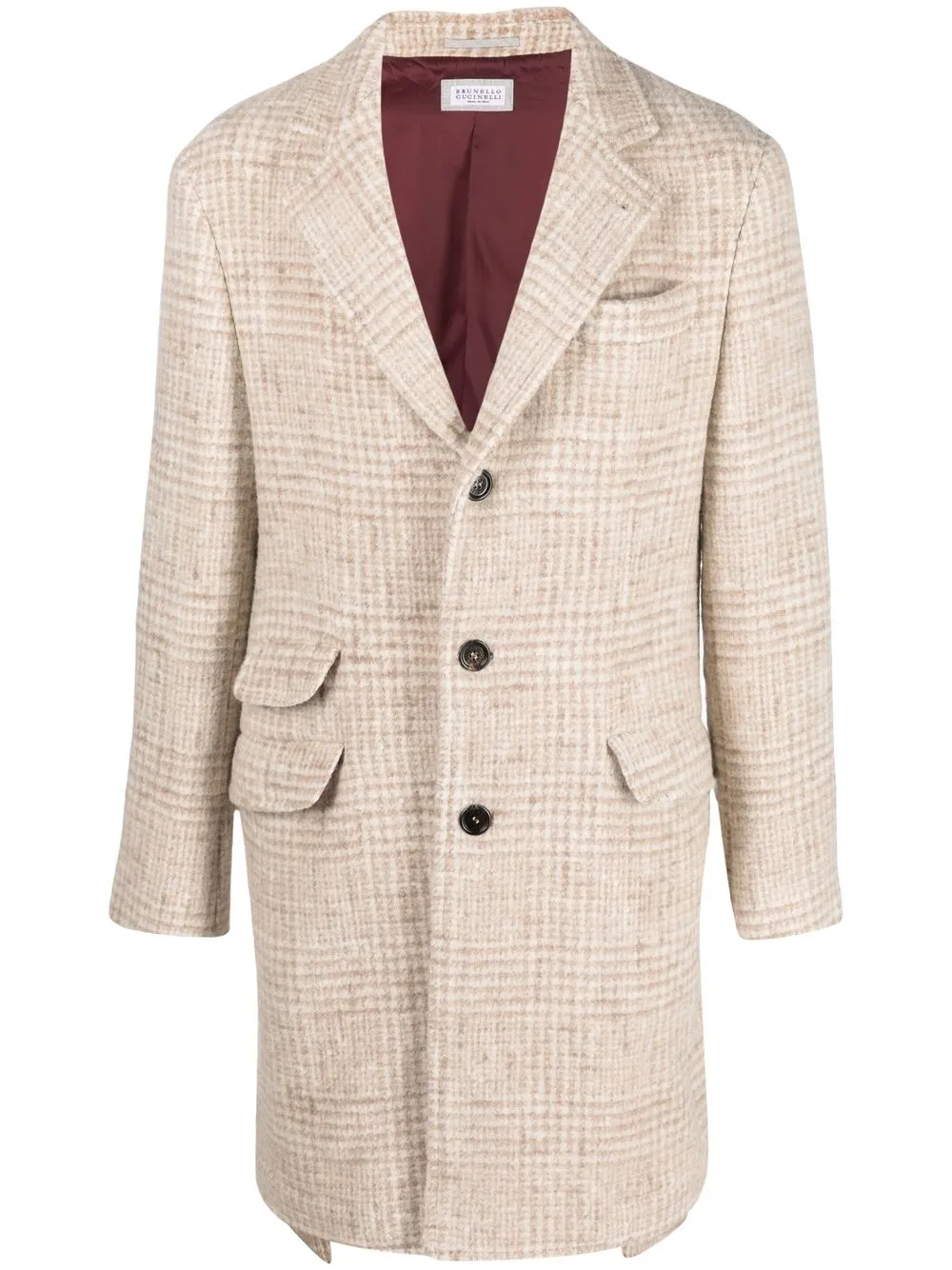 Однобортное пальто в клетку Brunello Cucinelli, нейтральный
Однобортное пальто в клетку Brunello Cucinelli, нейтральный