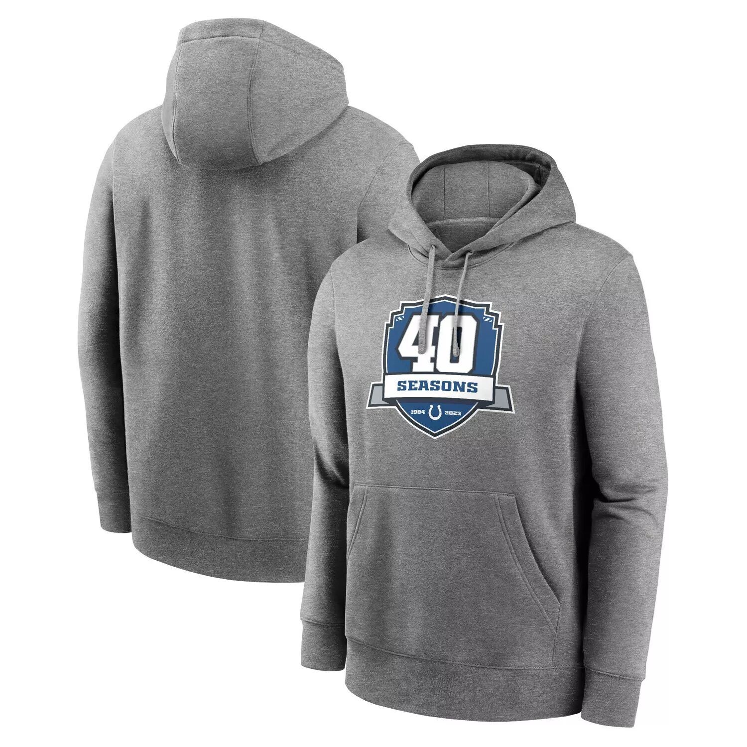 Мужской пуловер с капюшоном в честь 40-летия клуба Indianapolis Colts Heather Grey Indianapolis Colts Nike
Мужской пуловер с капюшоном в честь 40-летия клуба Indianapolis Colts Heather Grey Indianapolis Colts Nike