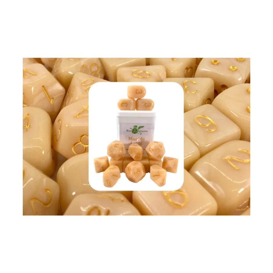 Poly Set Marble Latte с золотом, Arch'd4 (15), Game Dice - Marble (Role 4 Initiative)
Poly Set Marble Latte с золотом, Arch'd4 (15), Game Dice - Marble (Role 4 Initiative)