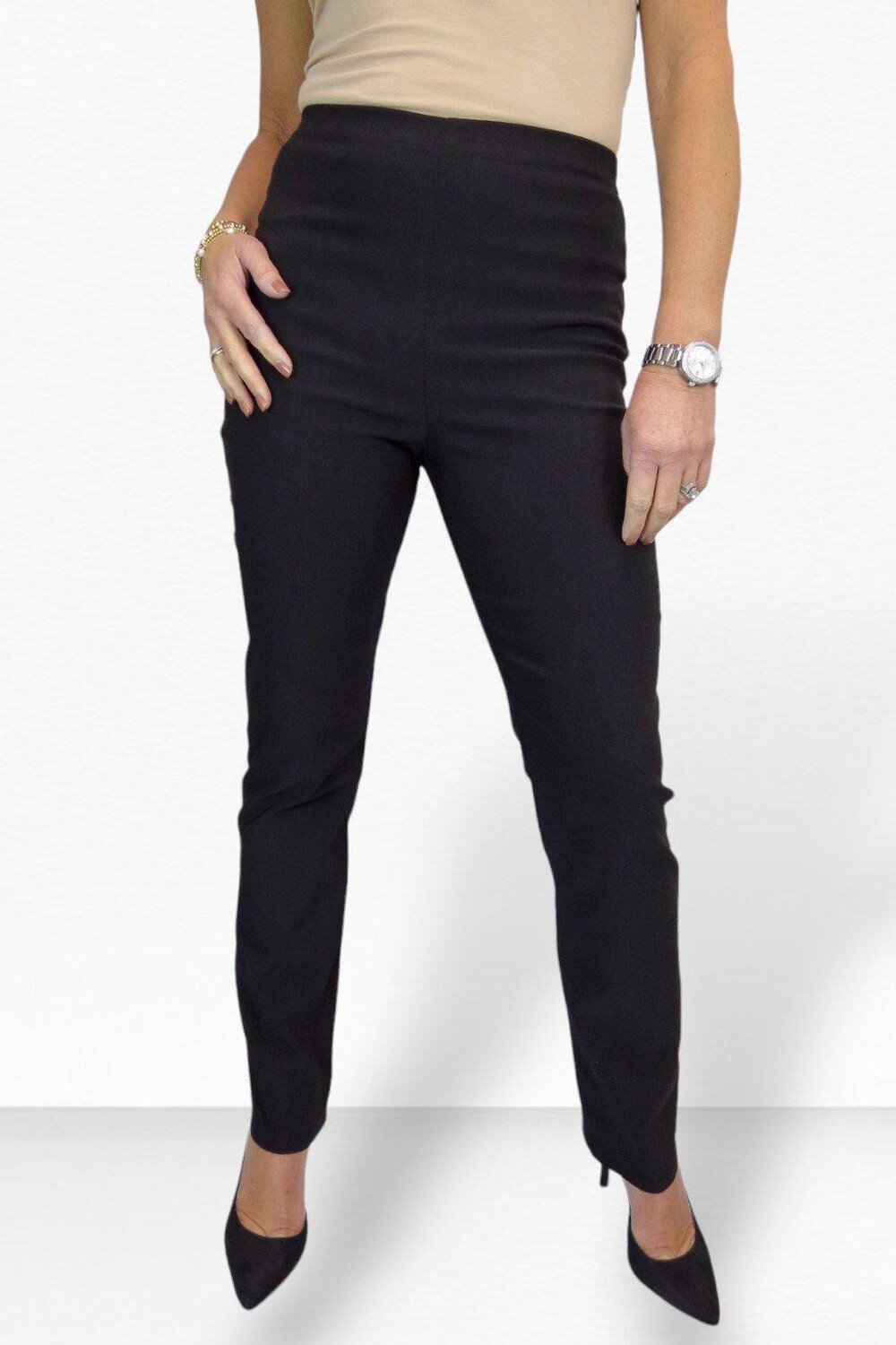 Прямые брюки с эластичной талией Paulo Due, черный
Прямые брюки с эластичной талией Paulo Due, черный