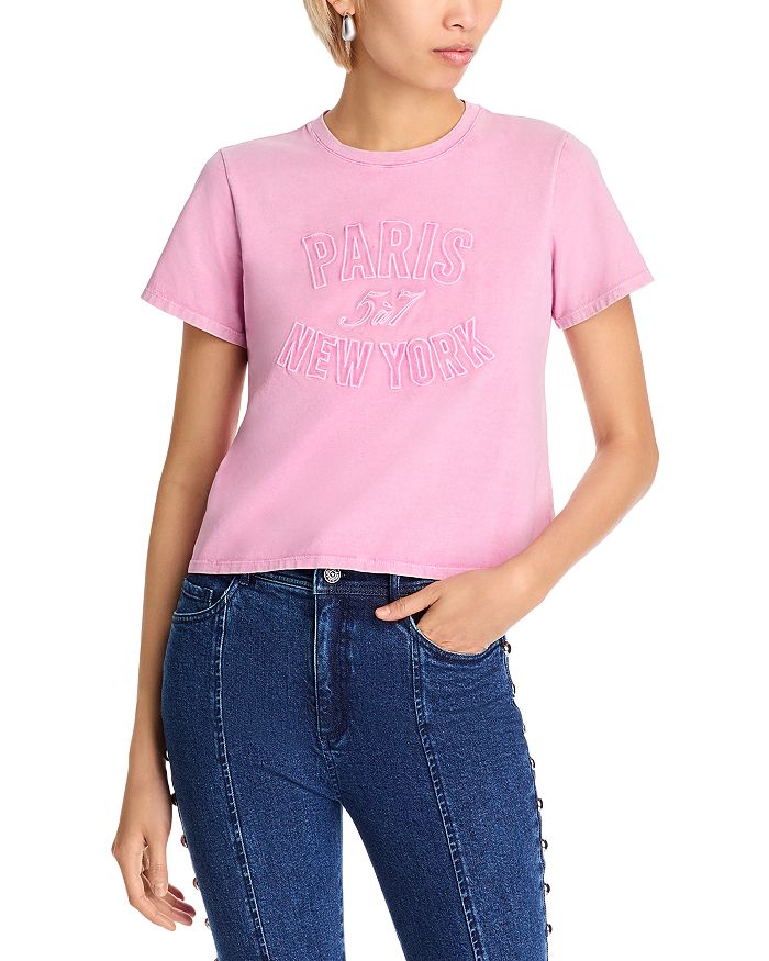 Футболка с логотипом, окрашенная после пошива, укороченная Cinq à Sept, розовый
Футболка с логотипом, окрашенная после пошива, укороченная Cinq à Sept, розовый