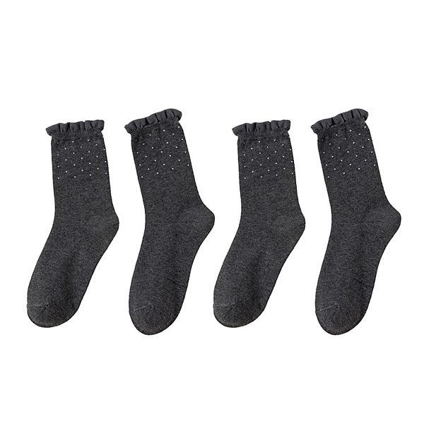 Женские носки с кружевным краем и узором в горошек, 4 пары Anna-Kaci, Dark Gray
Женские носки с кружевным краем и узором в горошек, 4 пары Anna-Kaci, Dark Gray