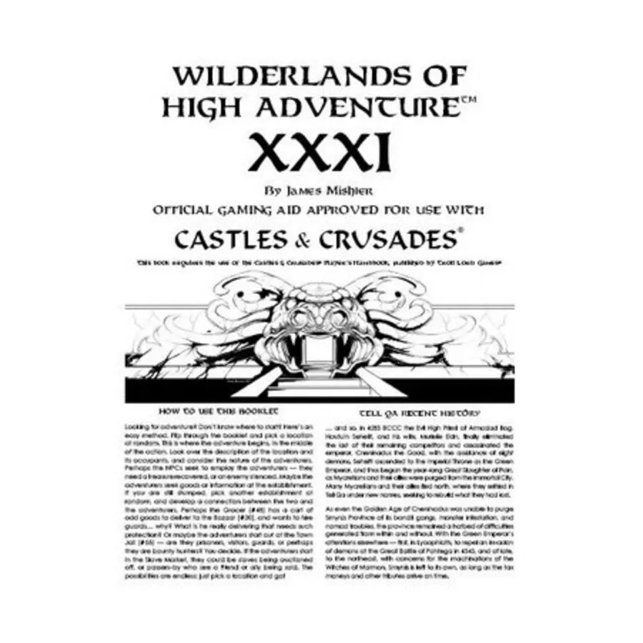 Wilderlands of High Adventure XXXI, Wilderlands of High Adventure (Adventure Games Publishing), мягкая обложка
Wilderlands of High Adventure XXXI, Wilderlands of High Adventure (Adventure Games Publishing), мягкая обложка