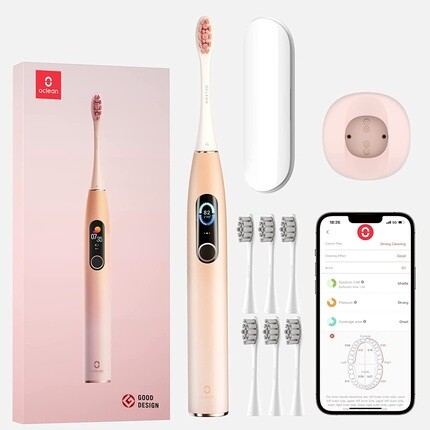 Розовая зубная щетка Oclean X Pro с дорожным футляром и 6 насадками белого/розового цвета, Белый, Розовая зубная щетка Oclean X Pro с дорожным футляром и 6 насадками белого/розового цвета
Розовая зубная щетка Oclean X Pro с дорожным футляром и 6 насадками белого/розового цвета, Белый, Розовая зубная щетка Oclean X Pro с дорожным футляром и 6 насадками белого/розового цвета