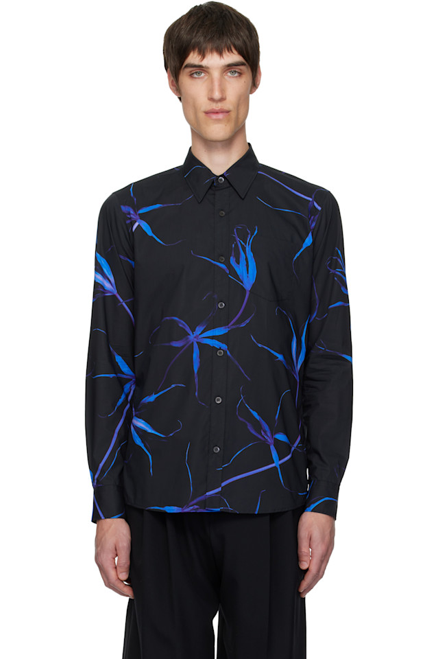 Хлопковая рубашка Dries Van Noten, черный
Хлопковая рубашка Dries Van Noten, черный