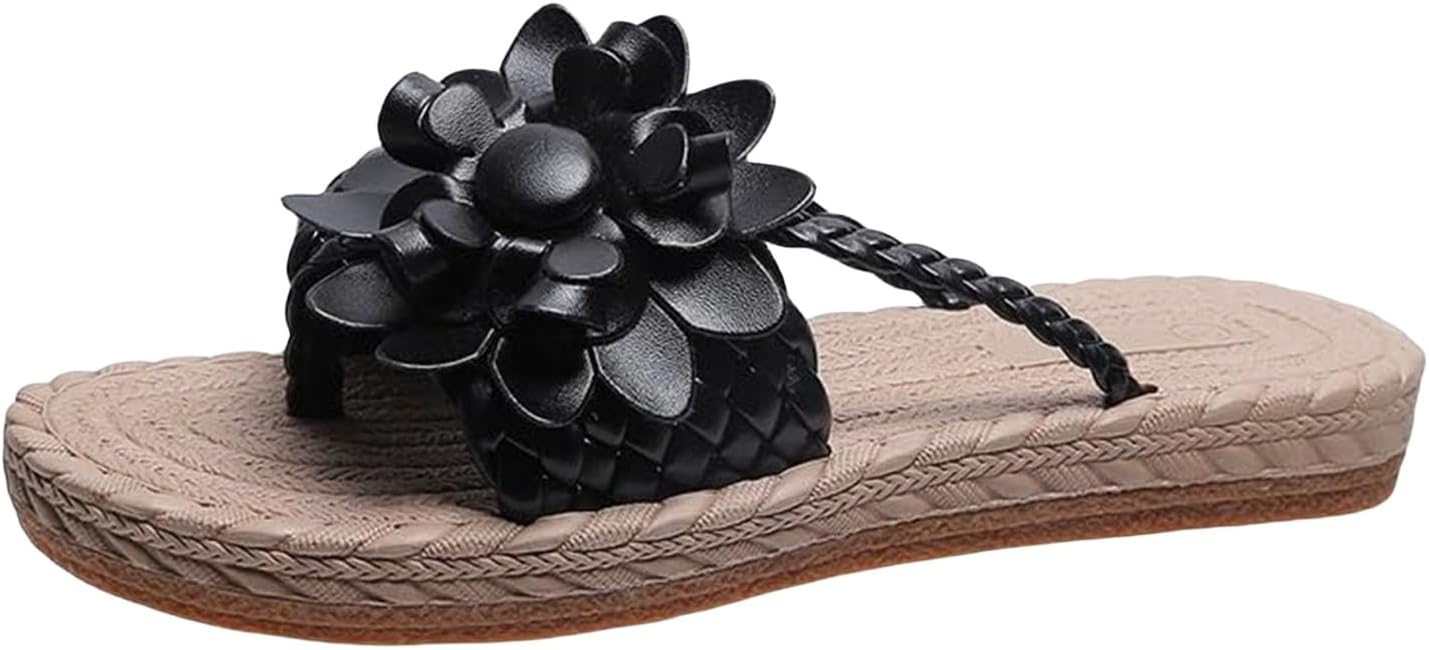 Женские плоские сандалии-шлепанцы, цветочные плетеные сандалии на пляж, удобные шлепанцы без застежки, эспадрильи на подошве, для отпуска и улицы, мягкие летние плоские шлепанцы Generic, черный
Женские плоские сандалии-шлепанцы, цветочные плетеные сандалии на пляж, удобные шлепанцы без застежки, эспадрильи на подошве, для отпуска и улицы, мягкие летние плоские шлепанцы Generic, черный