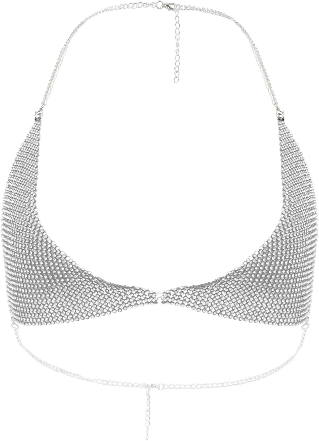 PURFUN Sparkly Metal Rhinestone топ-бралетт с треугольными чашками и цепочками для тела
PURFUN Sparkly Metal Rhinestone топ-бралетт с треугольными чашками и цепочками для тела