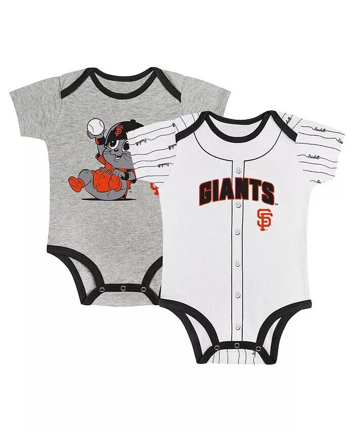 Серый/белый комплект боди San Francisco Giants для новорожденных мальчиков и девочек, комплект из двух боди Play Ball Outerstuff, мультиколор
Серый/белый комплект боди San Francisco Giants для новорожденных мальчиков и девочек, комплект из двух боди Play Ball Outerstuff, мультиколор