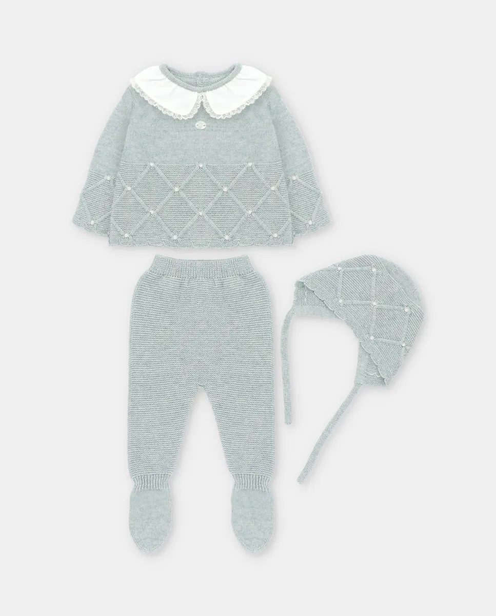 Детский комплект из 3 предметов в светло-зеленом цвете из трикотажа Martín Aranda
Детский комплект из 3 предметов в светло-зеленом цвете из трикотажа Martín Aranda