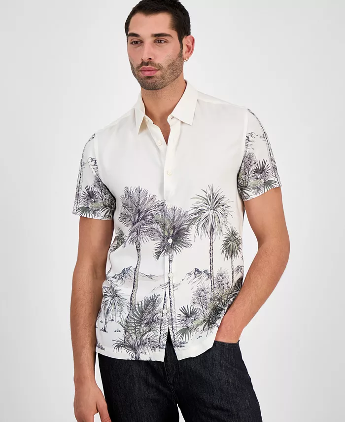 Мужская рубашка с коротким рукавом Palm Canyon на пуговицах GUESS, белый
Мужская рубашка с коротким рукавом Palm Canyon на пуговицах GUESS, белый