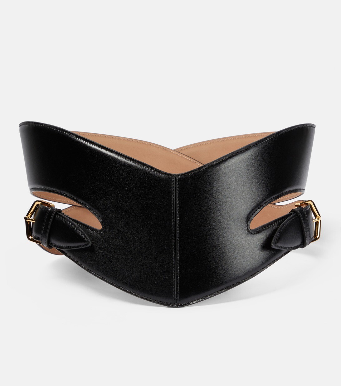 Кожаный ремень с вырезами Alaïa, черный
Кожаный ремень с вырезами Alaïa, черный