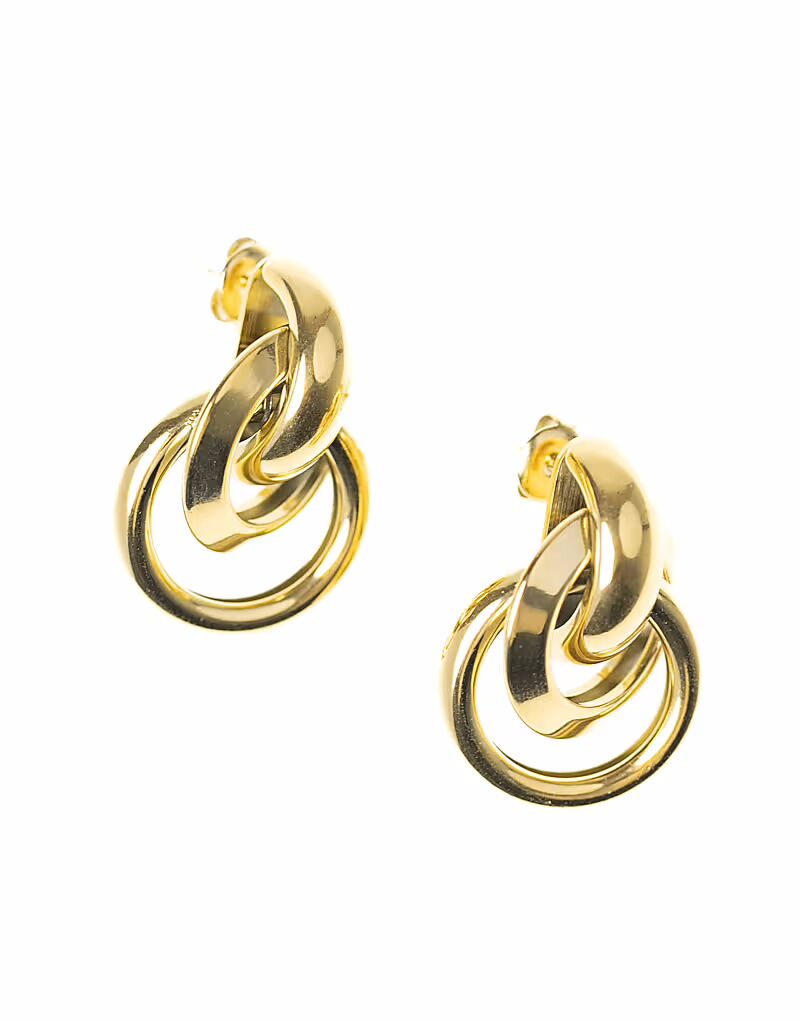 Позолоченные серьги-подвески из нержавеющей стали с узелковыми звеньями в золоте Lovisa
Позолоченные серьги-подвески из нержавеющей стали с узелковыми звеньями в золоте Lovisa