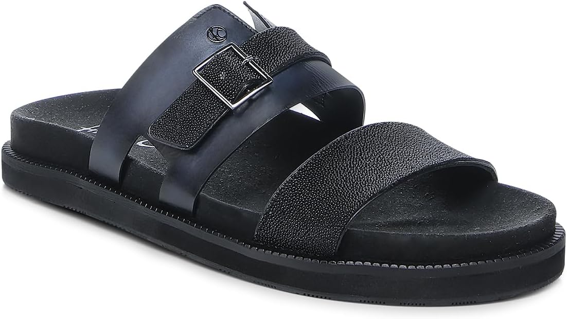 Мужские сандалии из премиальной кожи ската черного цвета с регулируемой пряжкой 4M7MTTS Franco Cuadra
Мужские сандалии из премиальной кожи ската черного цвета с регулируемой пряжкой 4M7MTTS Franco Cuadra