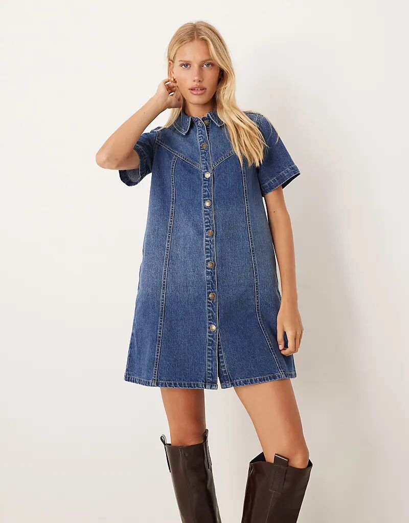 Джинсовое платье-рубашка JJXX средне-синего цвета
Джинсовое платье-рубашка JJXX средне-синего цвета