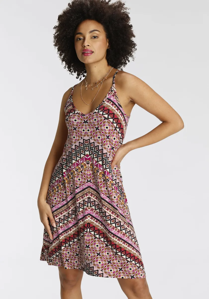 Платье KangaROOS праздничное, расклешенное А-силуэта, с декоративными лентами сзади, розовый