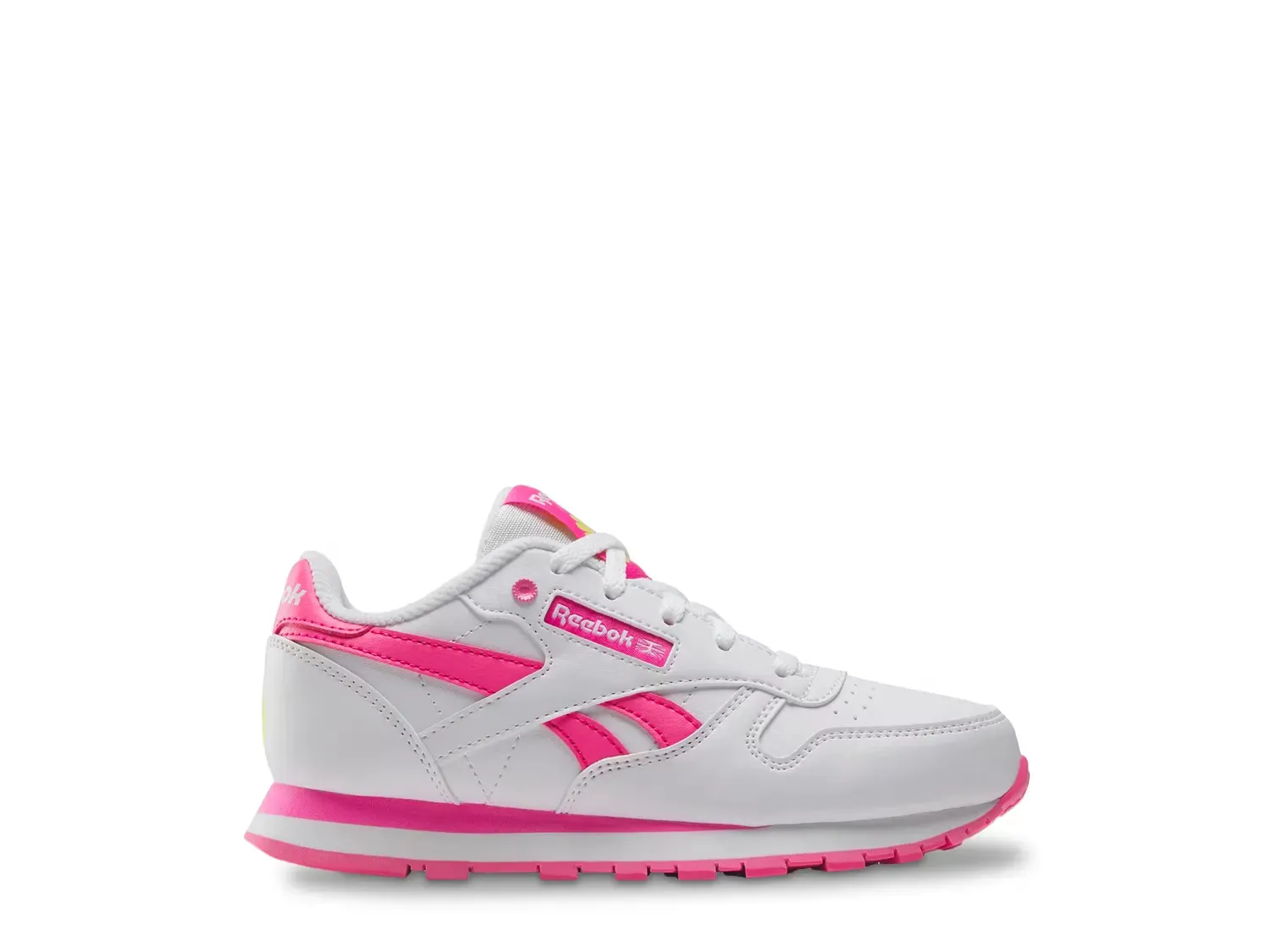 Классические кожаные кроссовки - детские Reebok, White/Pink/Yellow
Классические кожаные кроссовки - детские Reebok, White/Pink/Yellow