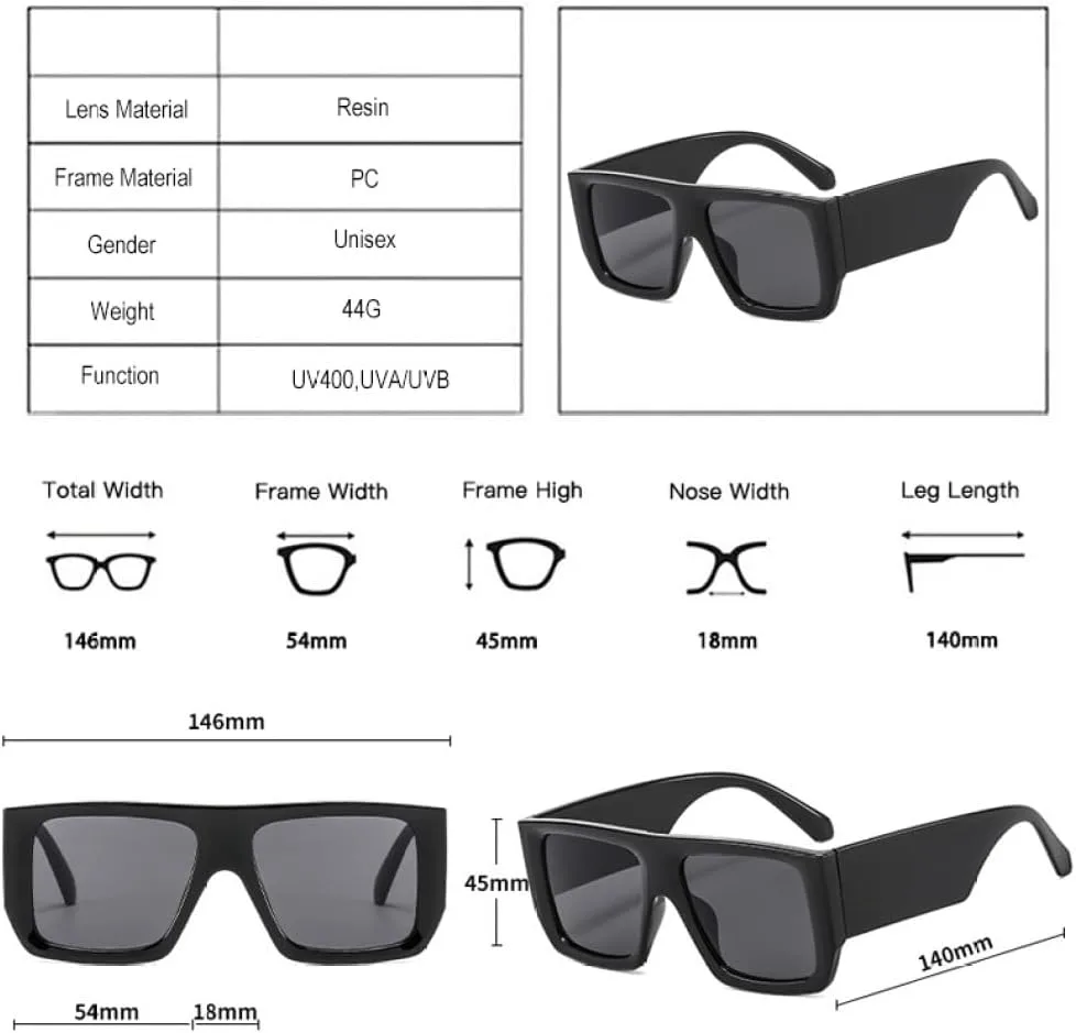 Популярные модные квадратные цветные солнцезащитные очки для женщин в стиле ретро с широкими дужками, солнцезащитные очки UV400 для мужчин MTZJH, Black Orange
Популярные модные квадратные цветные солнцезащитные очки для женщин в стиле ретро с широкими дужками, солнцезащитные очки UV400 для мужчин MTZJH, Black Orange