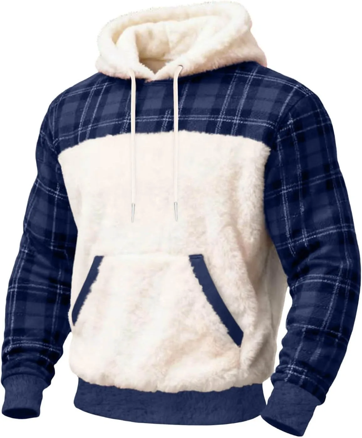 Толстовка с капюшоном Fuzzy Sherpa для мужчин, теплая, в клетку QUNPIU
Толстовка с капюшоном Fuzzy Sherpa для мужчин, теплая, в клетку QUNPIU