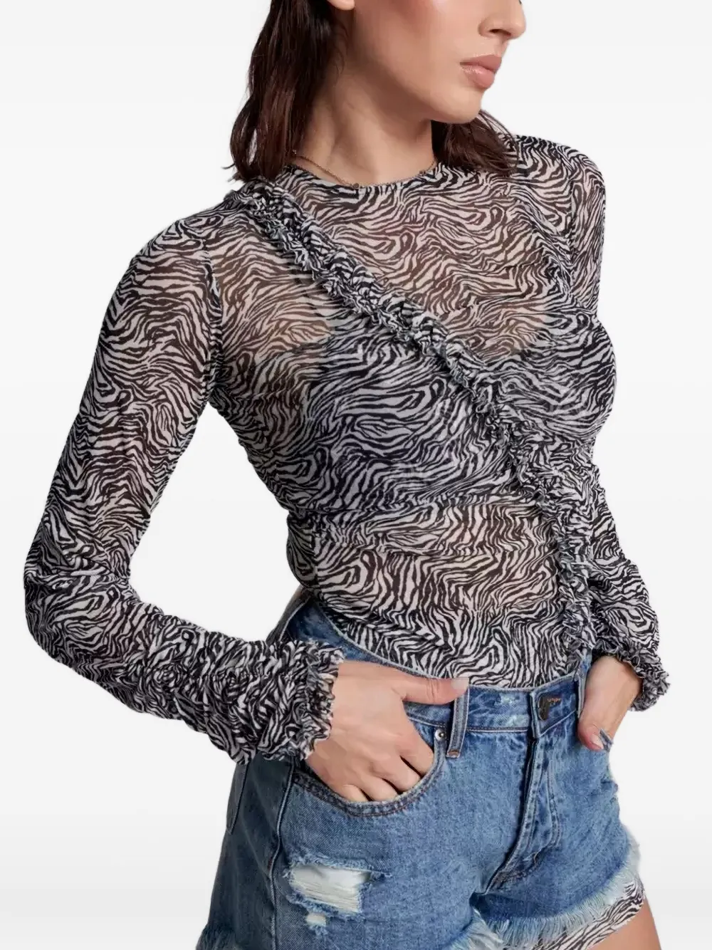 Блузка с зебровым принтом One Teaspoon, белый
Блузка с зебровым принтом One Teaspoon, белый