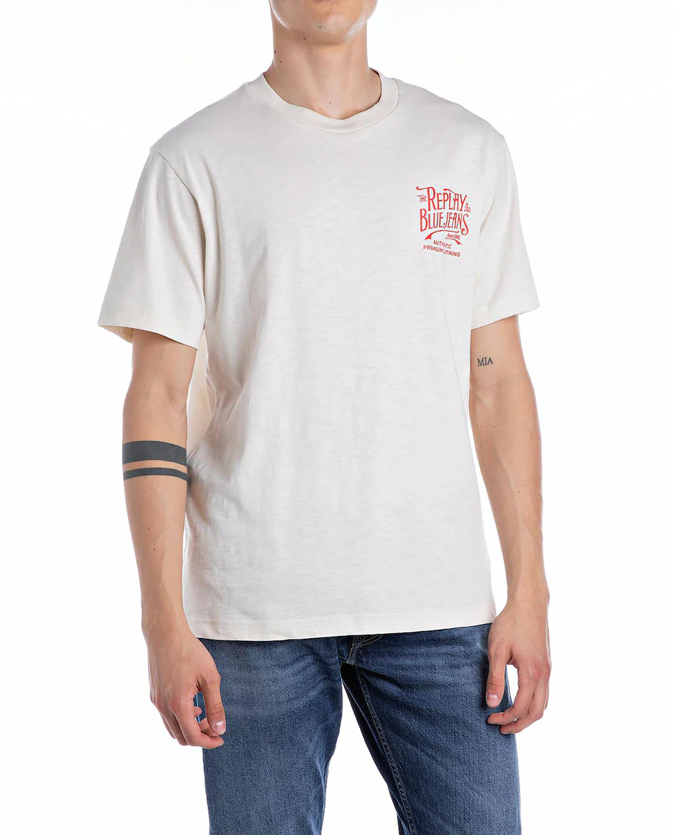 Мужская футболка с коротким рукавом и круглым вырезом Replay, естественный
Мужская футболка с коротким рукавом и круглым вырезом Replay, естественный