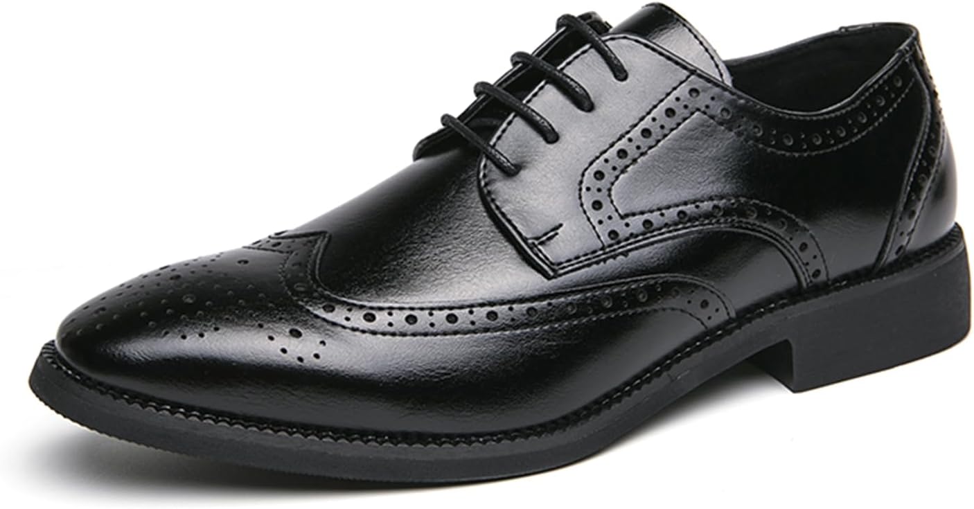 Мужские классические броги из кожи с шнуровкой, современные оксфорды, ретро смокинговые туфли с заостренным носком, дерби для официальных свадеб и деловых мероприятий Jhfdioy, черный
Мужские классические броги из кожи с шнуровкой, современные оксфорды, ретро смокинговые туфли с заостренным носком, дерби для официальных свадеб и деловых мероприятий Jhfdioy, черный
