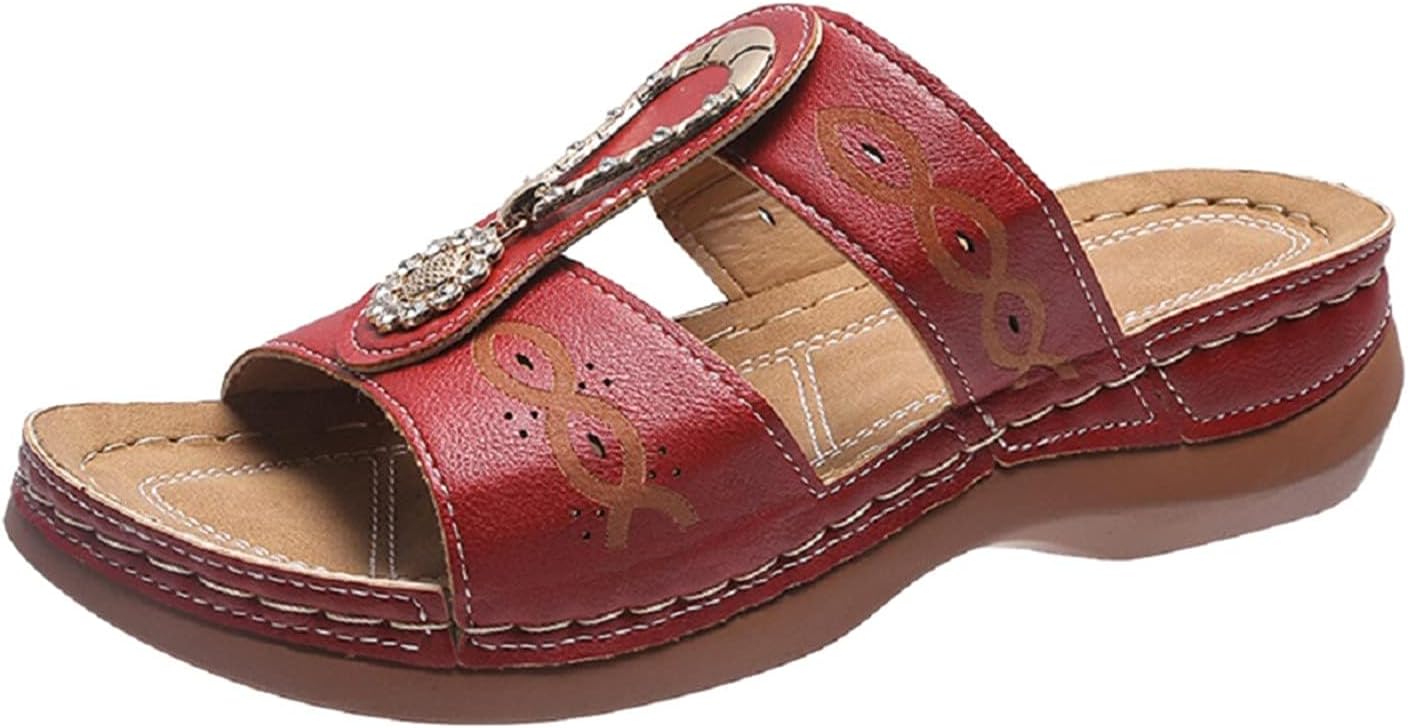 Ортопедические сандалии для женщин с поддержкой свода стопы, сандалии на танкетке, модные бохо-сандалии с бусинами и стразами, платформенные шлепанцы на ногах, удобные для ходьбы, пляжная обувь Generic, красный
Ортопедические сандалии для женщин с поддержкой свода стопы, сандалии на танкетке, модные бохо-сандалии с бусинами и стразами, платформенные шлепанцы на ногах, удобные для ходьбы, пляжная обувь Generic, красный