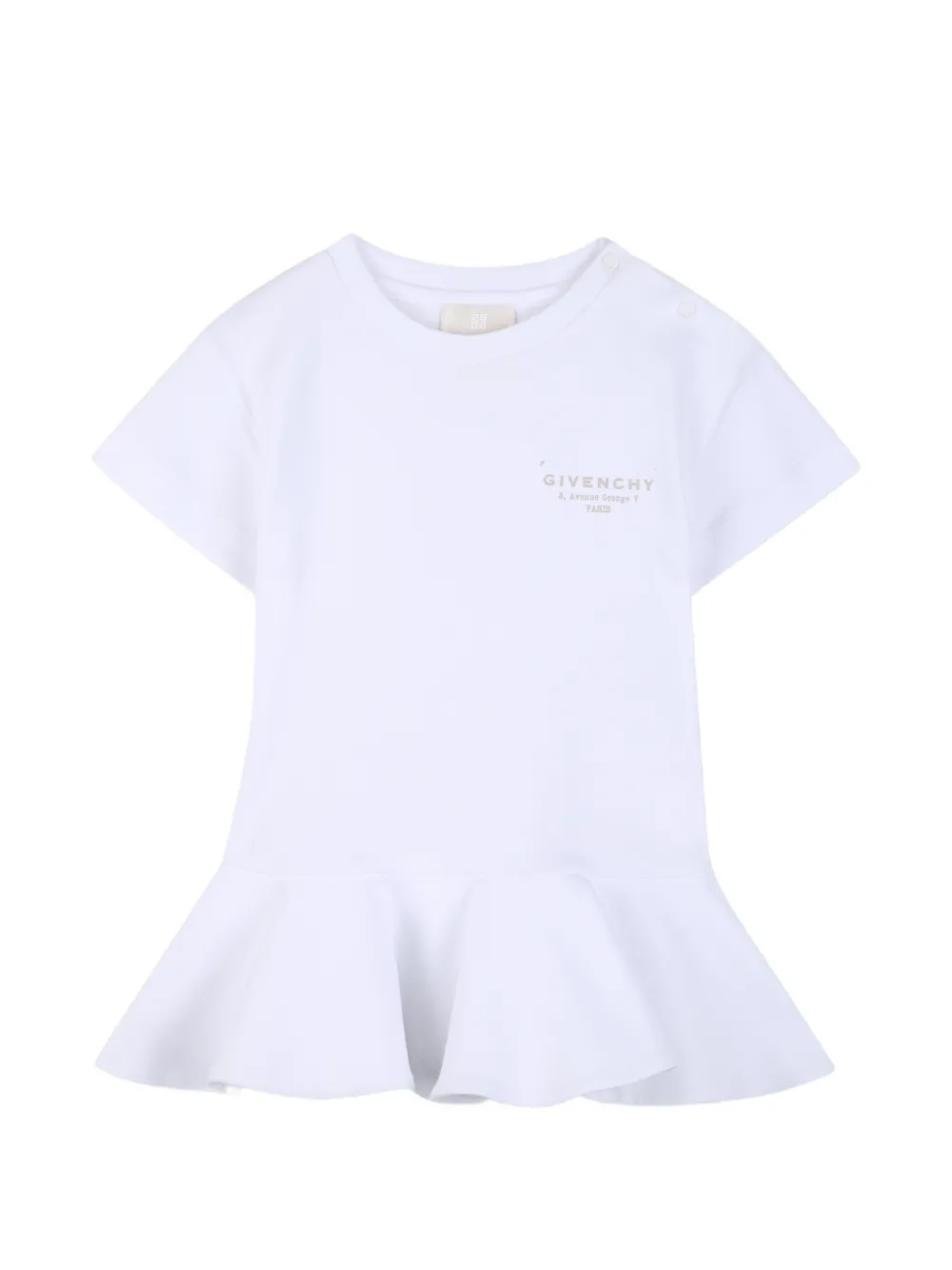 Платье с баской и логотипом Givenchy Kids, белый
Платье с баской и логотипом Givenchy Kids, белый