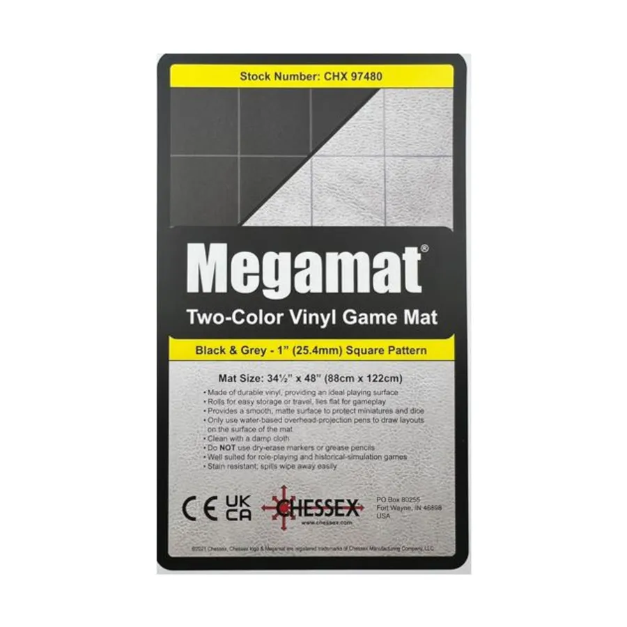 BattleMat — двусторонний — 34 1/2 X 48 виниловых черно-серых квадрата, Mats (Chessex)
BattleMat — двусторонний — 34 1/2 X 48 виниловых черно-серых квадрата, Mats (Chessex)