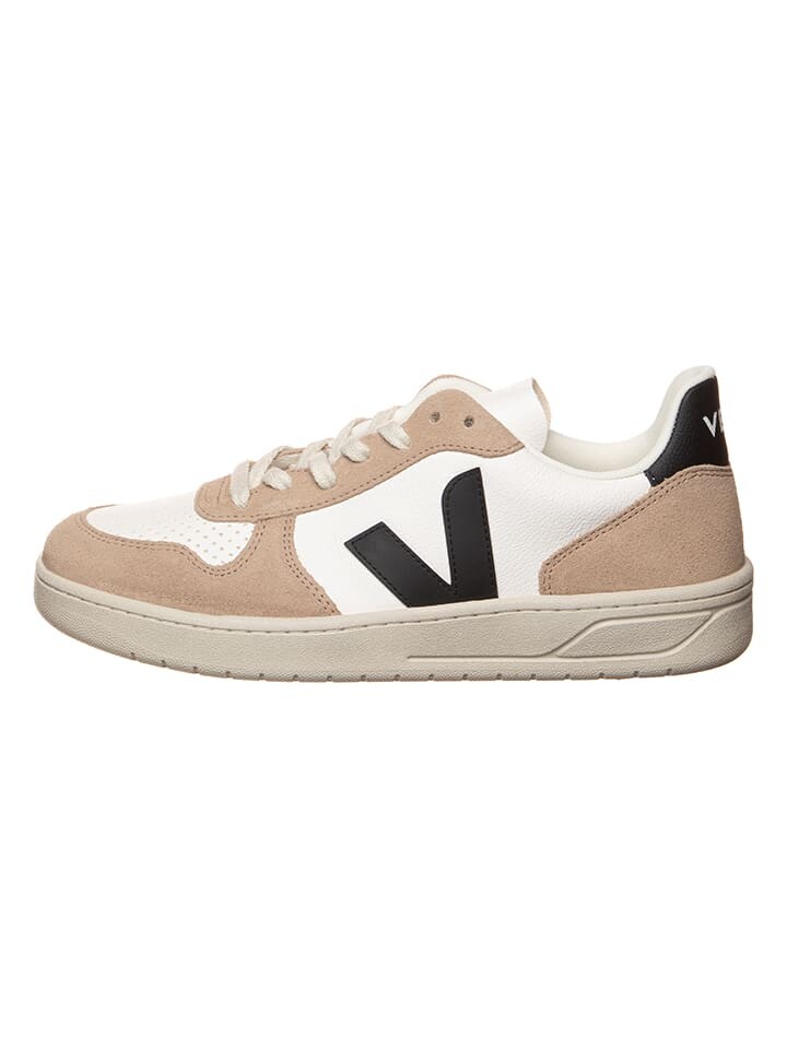 Кроссовки на шнуровке Veja Leder-Sneakers V 10, цвет Weiß/Schwarz/Beige 
Кроссовки на шнуровке Veja Leder-Sneakers V 10, цвет Weiß/Schwarz/Beige