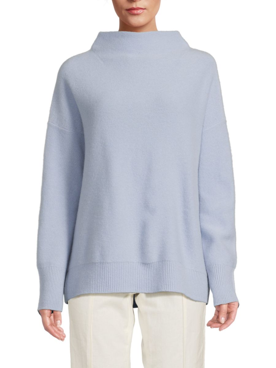 Кашемировый свитер с воротником-воронкой Vince, цвет Icy Blue 
Кашемировый свитер с воротником-воронкой Vince, цвет Icy Blue