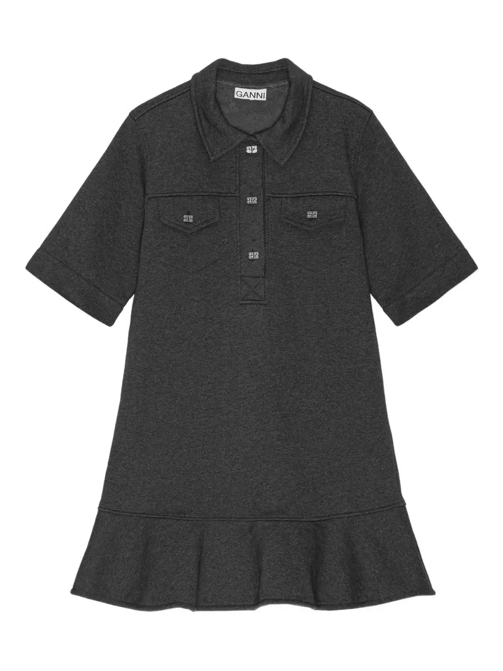 Мини-платье с рюшами и короткими рукавами для повседневной носки GANNI, серый
Мини-платье с рюшами и короткими рукавами для повседневной носки GANNI, серый