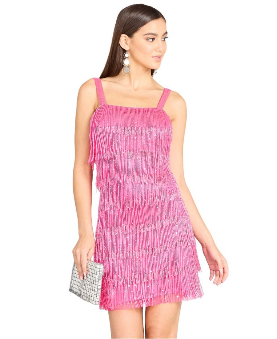 Женское коктейльное платье с бахромой и бисером Lara, Hot pink
Женское коктейльное платье с бахромой и бисером Lara, Hot pink
