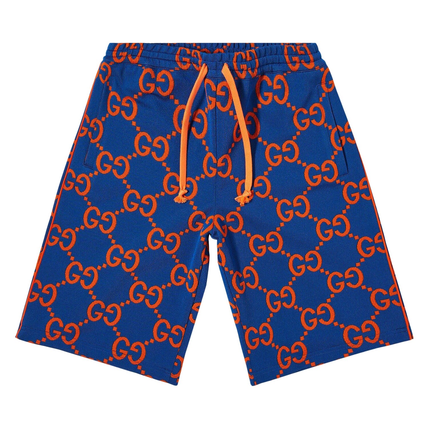 Жаккардовые шорты Gucci GG, цвет Синий/Оранжевый 
Жаккардовые шорты Gucci GG, цвет Синий/Оранжевый