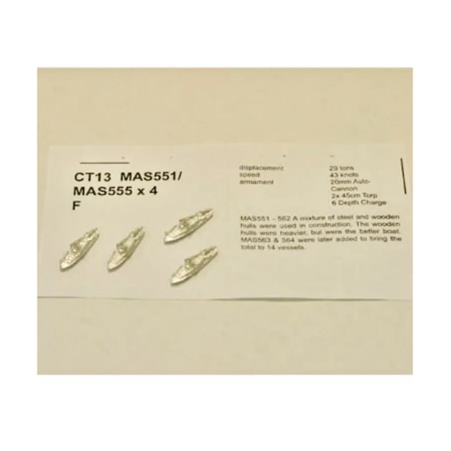 Мас 552/555, Figurehead Ships - WWII Coastal Forces - Italian (1:1250) (Noble Miniatures) 
Мас 552/555, Figurehead Ships - WWII Coastal Forces - Italian (1:1250) (Noble Miniatures)