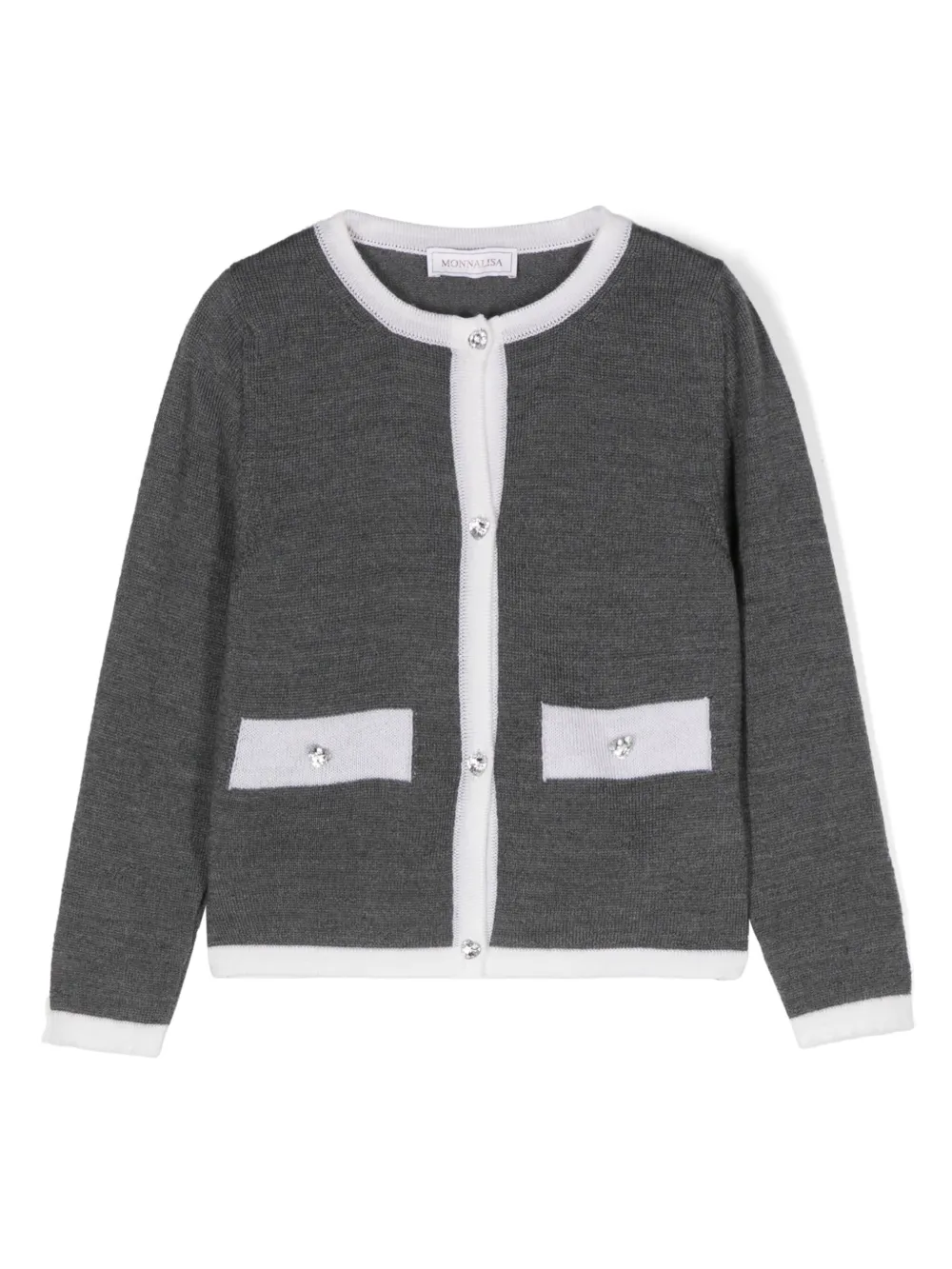 Кардиган с контрастной отделкой Monnalisa, серый
Кардиган с контрастной отделкой Monnalisa, серый